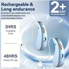 GENERICO - AURICULAR AUDIFONO AMPLIFICADOR SORDERA SORDO X 2 CELESTE