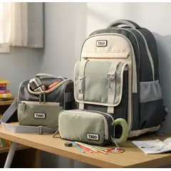 TIGO - MOCHILA ESCOLAR + LOCHERA+ CARTUCHERA- 3 PIEZAS