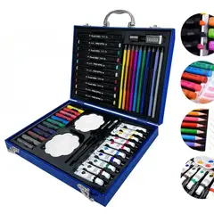 GENERICO - Maletin Set De Arte, Oleo, Plumones Y Pintura Juego De 50 piezas Azul