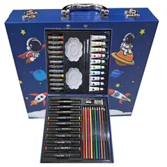 GENERICO - Maletin Set De Arte, Oleo, Plumones Y Pintura Juego De 50 piezas Azul