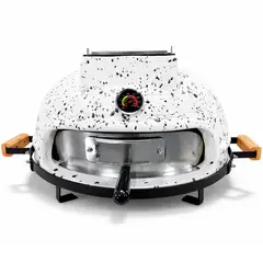 HIGRILL - Horno Pizzero de Cerámica a Leña de 21″ White Action Paint