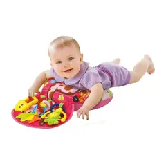 GENERICO - Almohada Cojín Sensorial para Gateo con Sonajeros Jirafa para Bebés