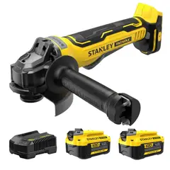 STANLEY - Amoladora Angular 4.5 20V Brushless + 2bat 20V