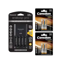 PANASONIC - CARGADOR ENELOOP PRO BQ CC75 CON 4 PILAS AA + 4 AA 2500 MAH