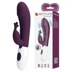 PRETTY LOVE - Vibrador Rabbit Rasmussen Dark con Lengua y 30 Niveles de Placer
