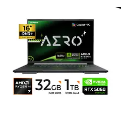 GIGABYTE - LAPTOP GAMER AERO X16 RYZEN AI 7-350 1VH93USC94AH RAM 32GB SSD 1TB RTX 5060 8GB 16" QHD