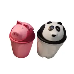 GENERICO - PACK DE 2 TACHOS DE BASURA PAPELERA DE PANDA Y CERDO ROSA
