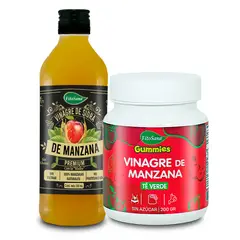 FITOSANA - PACK VINAGRE MANZANA 01VINAGRE DE SIDRA DE MANZANA PREMIUM 500ML+01GUMMIES VINAGRE DE MANZANA TE VERDE 200G