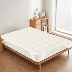 CASATEX - PROTECTOR DE COLCHÓN ACOLCHADO IMPERMEABLE 2 PLAZAS Y MEDIAI TOPPER