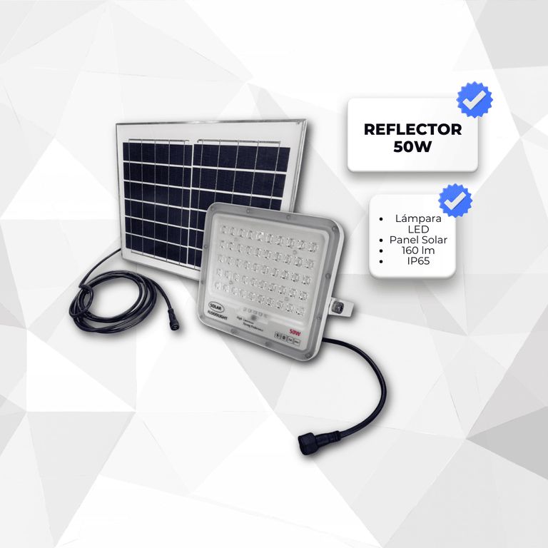 REFLECTOR SOLAR 50W CONTROL REMOTO INTELIGENTE
