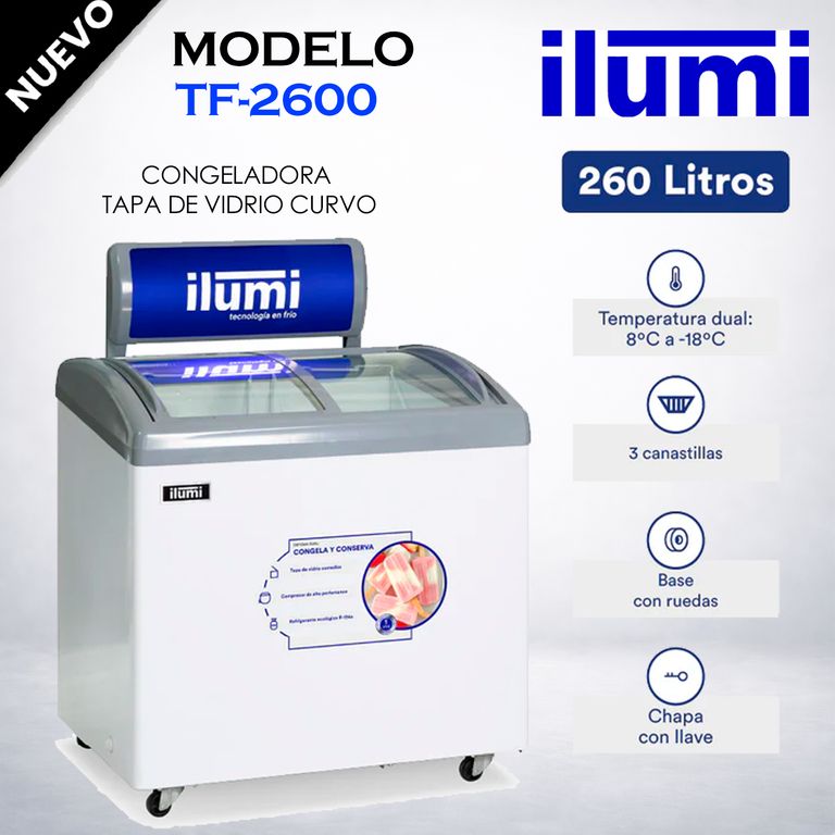 TF-2600 - Congelador Horizontal 260Lt Blanco
