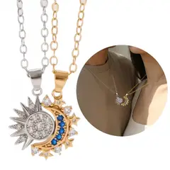 GENERICO - COLLAR SOL Y LUNA PARA PAREJA AMISTAD AMOR DETALLE REGALO