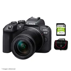 CANON - Cámara Mirrorless EOS R10 + Lente RF-S 18-150MM IS STM + Kit Básico