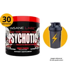 INSANE LABZ - PSYCHOTIC ROJO 30 SERVICIOS - FRUIT PUNCH (PSYCHOTIC RED) + SHAKER
