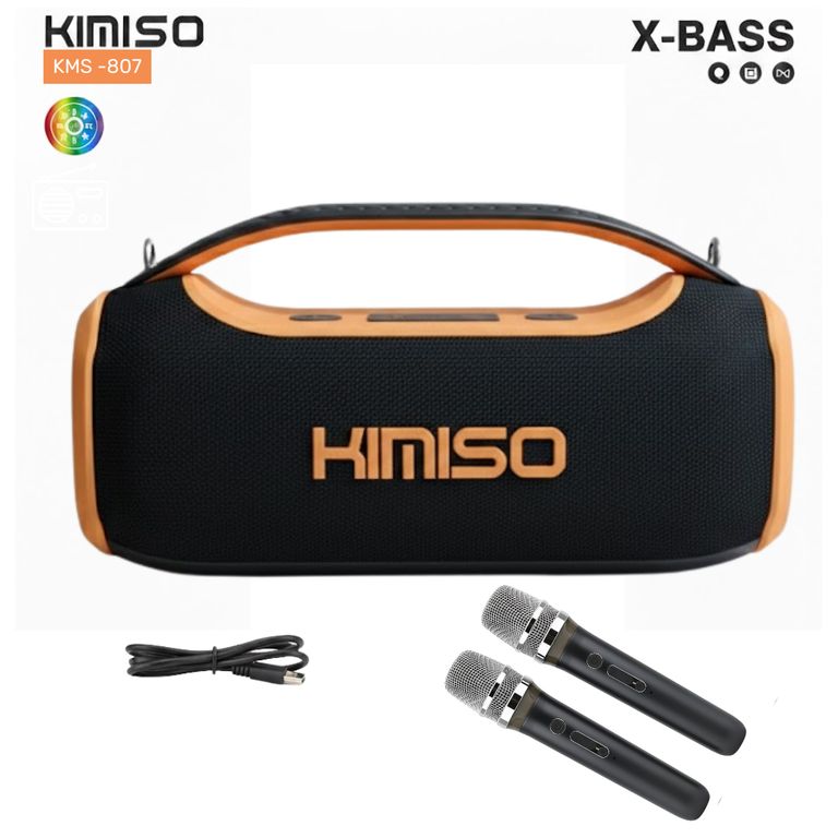 Parlante Bluetooth Kimiso Recargable Portátil Luces Led RGB Bocina Inalámbrica KMS- 807