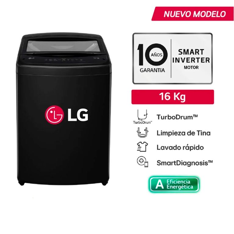 Lavadora 16Kg Carga Superior Turbodrum WT16OBVTB Negro