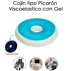 GENERICO - Cojín Ortopédico Antiescaras Redondo con Gel Refrescante para Silla y Cama