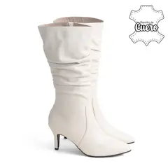 KALURI - Bota Alta para Mujer – Kiara 01 Hueso