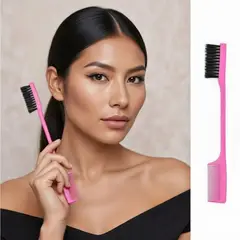 GENERICO - PEINE CEPILLO DOBLE BORDE FUCSIA ANTI FRIZZ BABY HAIR CEJAS CABELLO PEINADO PERFECTO GENIEKA