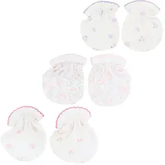 BABY MERINOS - Mitones de Algodón Niña para Recién Nacido - Set x3 Pares - T2202