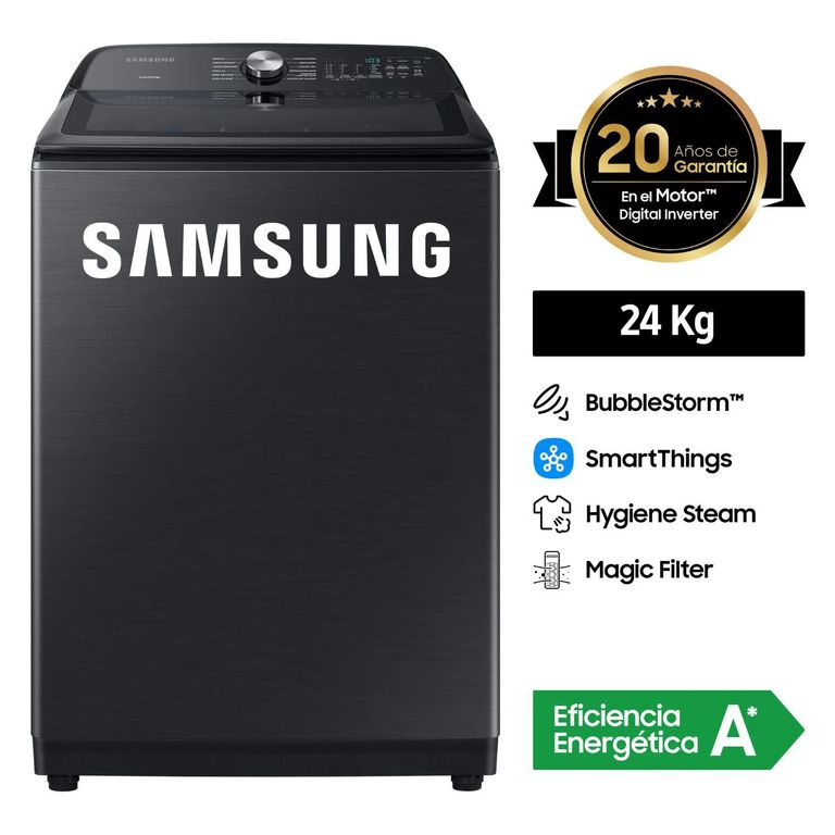Lavadora BubbleStorm con SmartThings 24Kg WA24A8377GVPE