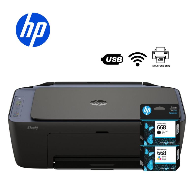 Impresora AiO 2975 de tinta DeskJet Ink Advantage, Imprime, Escanea , Copia , Wi-Fi , USB 2.0