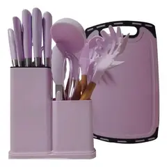 VALESKA - UTENCILIOS DE COCINA MORADO 19 PIEZAS