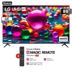 LG - TELEVISOR SMART TV LED 4K ULTRA HD 86 86UA8050PSA CON THINQ AI