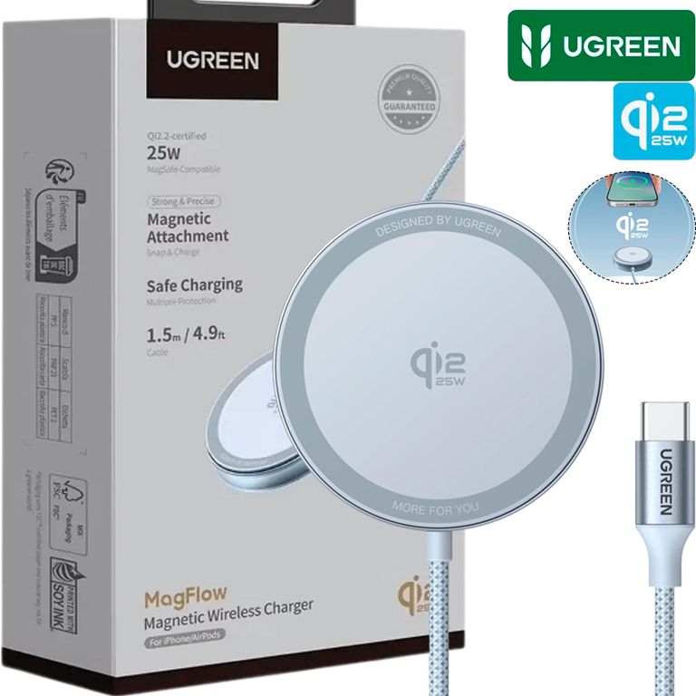 Cargador Magnetico W753 MagFlow 25W USB-C MagSafe Qi2