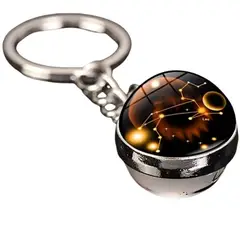 GENERICO - Llavero Zodiacal Premium - Esfera de Cristal - Color Naranja