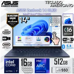 ASUS - Laptop ZENBOOK 14" OLED Táctil (UX3405) Core™ Ultra 7 255H 16GB RAM 512GB SSD WUXGA UX3405CA-U7512