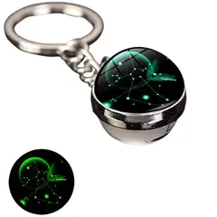 GENERICO - Llavero Zodiacal Premium - Esfera de Cristal - Color Verde