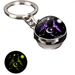 GENERICO - Llavero Zodiacal Premium - Esfera de Cristal - Color Vino