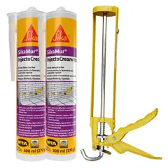 GENERICO - Pack 2 Selladores de barrera impermeabilizante x 300 ml + Pistola de calafateo