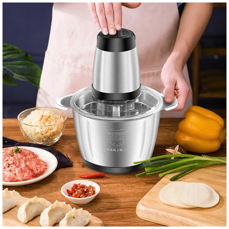 Procesadora Picador De Alimentos Eléctrico Acero Inoxidable Trituradora de Carne y verduras