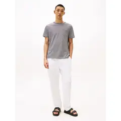 TOMMY HILFIGER - CAMISETA COTTON LINEN STRIPE TEE TH