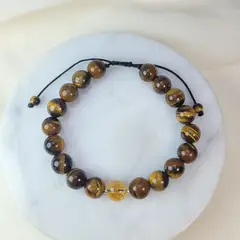 INTUERI - Pulsera Ojo de tigre y Citrino 8mm