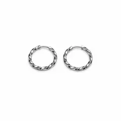 GENERICO - Aros Argolla Trenzada Acero Inoxidable Plateada