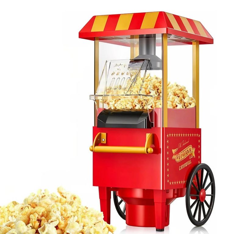 Mini Máquina de Palomitas de Maíz Retro - Estilo Carrito de Feria 1200W