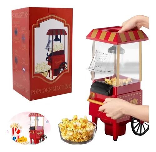 Pop Corn Maker Eléctrico Vintage - Máquina de Canchita Saludable Aire Caliente
