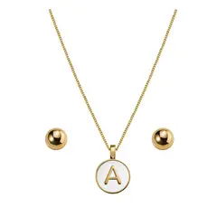 ESIKA - Set Collar + Aretes MI LETRA FAVORITA - LETRA A - Baño de Oro 24k