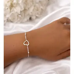JOYERIA D'PILMER - PULSERA DE PLATA LAZOS DEL CORAZON
