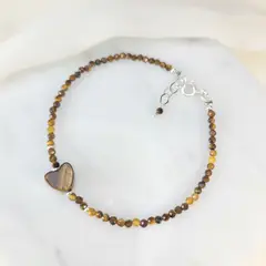 INTUERI - Pulsera Corazon Ojo de tigre 2mm