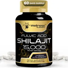 VITAMINA - Shilajit del Himalaya en Cápsulas 15000 mg por Porción con Ácido Fúlvico