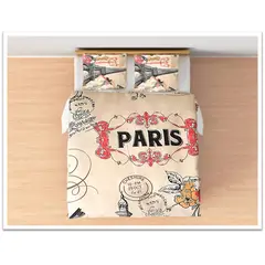 GENERICO - Juego de sabanas tamaño QUEEN diseño de paris COD 218