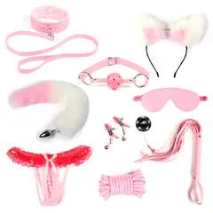 GENERICO - KIT BONDAGE ATÁME PINK DE 10 PIESAS ROSADO