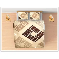 GENERICO - Juego de sabanas tamaño QUEEN colores combinados marron y crema COD 223