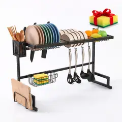 GENERICO - Escurridor De Platos XL 2 Niveles Okaeri Antioxidante Negro - Negro