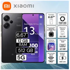 XIAOMI - Celular Redmi Note 13 Pro Plus 12GB RAM 512GB 6.67" Pulg. MIUI 14 - Negro Estelar