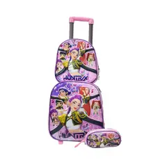 GENERICO - Set de mochila con ruedas mas lonchera y cartuchera Kpop demon Hunter Huntrix